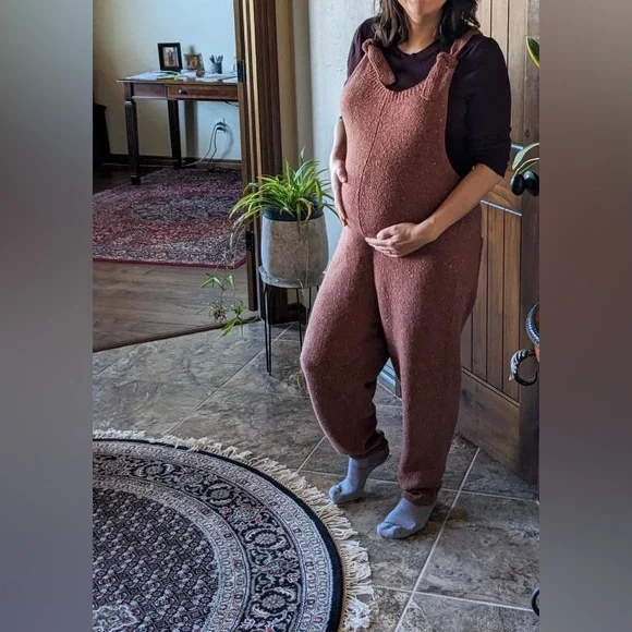 Hatch Maternity Women’s The Knit Overalls in Cedar Size 3 (12/L) - Picture 2 of 2